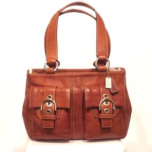 Coach Soho Cognac Leather Shoulder Satchel!